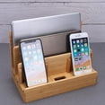thumbnail image 3 of Multifunctional Bamboo Charging Station Docking Organizer Cellphone Holder for Smartphones Multiple Devices Tablets, 3 of 6