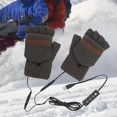 thumbnail image 1 of Guantes de calefacción USB con cubierta para los dedos Guantes de computadora portátil de doble cara para escribir Unisex café de un lado Colcomx Guantes calefactados, 1 of 8