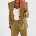 thumbnail image 2 of SAFUNY Women’s Tailored Blazer Suit Coat Structured Lapel Detail Wrinkle Resistant Elegant for Office Meetings Formal Events All Seasons (No Pants) Brown XXL, 2 of 5