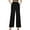 Black, variant on Lmnyox Women's Wide Leg Pants with Pocket Fall Casual Elastic High Waist Palazzo Pants Loose Vacation Trousers