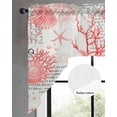 thumbnail image 3 of Red Coastal Shells Kitchen Curtains Swag Valance for Windows/Bathroom/Cafe, Vintage Nautical Conch Coral Starfish Rod Pocket Drape Panel Swag Curtain Valance for Bedroom/Living Room 55''x36'', 3 of 6