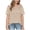 Khaki, variant on Mid Sleeve T Shirts For Women Solid Color Loose Crew Neck Elbow Length Tops Fashion Classic Dressy Casual Tee XL