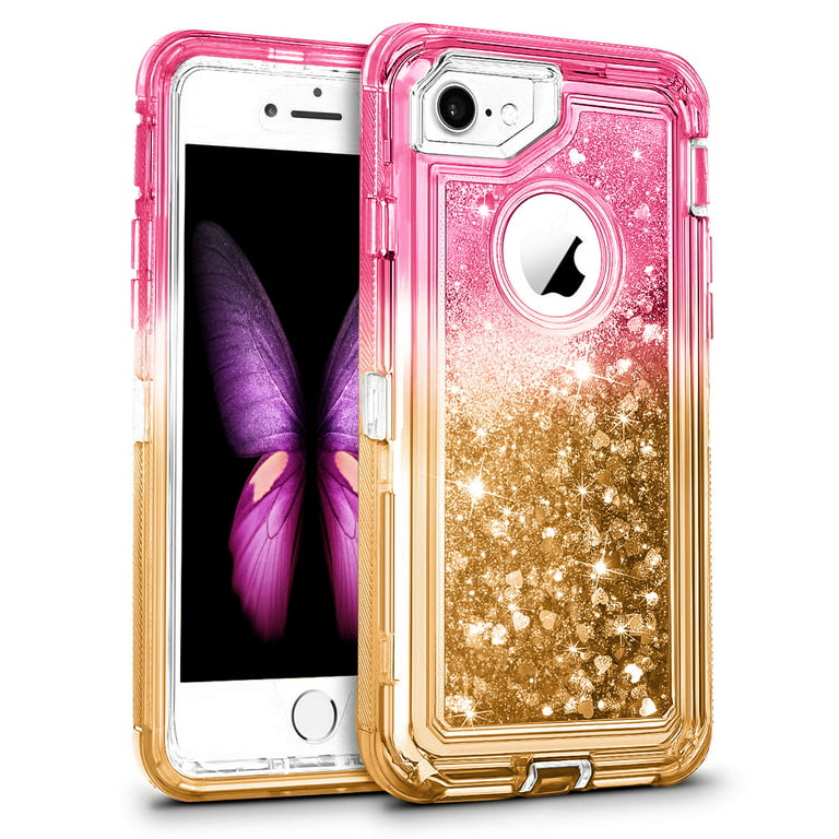IPhone SE Rose Gold Quicksand iPhone XS Liquid Glitter Case 