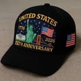 thumbnail image 5 of Lispipm Baseball Caps for Women Men 250 Anniversary USA Hat Patriotic Embroidered Hats Outdoor Sun Cap for All Season Black, 5 of 7