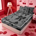 thumbnail image 2 of meiyoeat Black Bow Zipper Full Size Comforter Sets with Fitted Sheet and 2 Pillowcases For Girls,Cute Coquette Bowknot Zipper Bedding Set For Kids,Black Reversible,4-Piece, 2 of 7