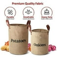 Burlap Lined Pantry Baskets for Potatoes, Onions with Handles, Rustic