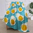 thumbnail image 2 of Egg Blanket Gifts for Kids Adults Soft Warm Lightweight Flannel Food Sunny-Side-Up Egg Pattern Throw Blankets for Bed Sofa Home Travel Decor 50"x40", 2 of 7