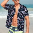 thumbnail image 5 of Yiaed Love Butterflies Print Hawaiian Shirt for Men Short Sleeve Button Down Shirts Beach Shirts for Men-3X-Large, 5 of 5