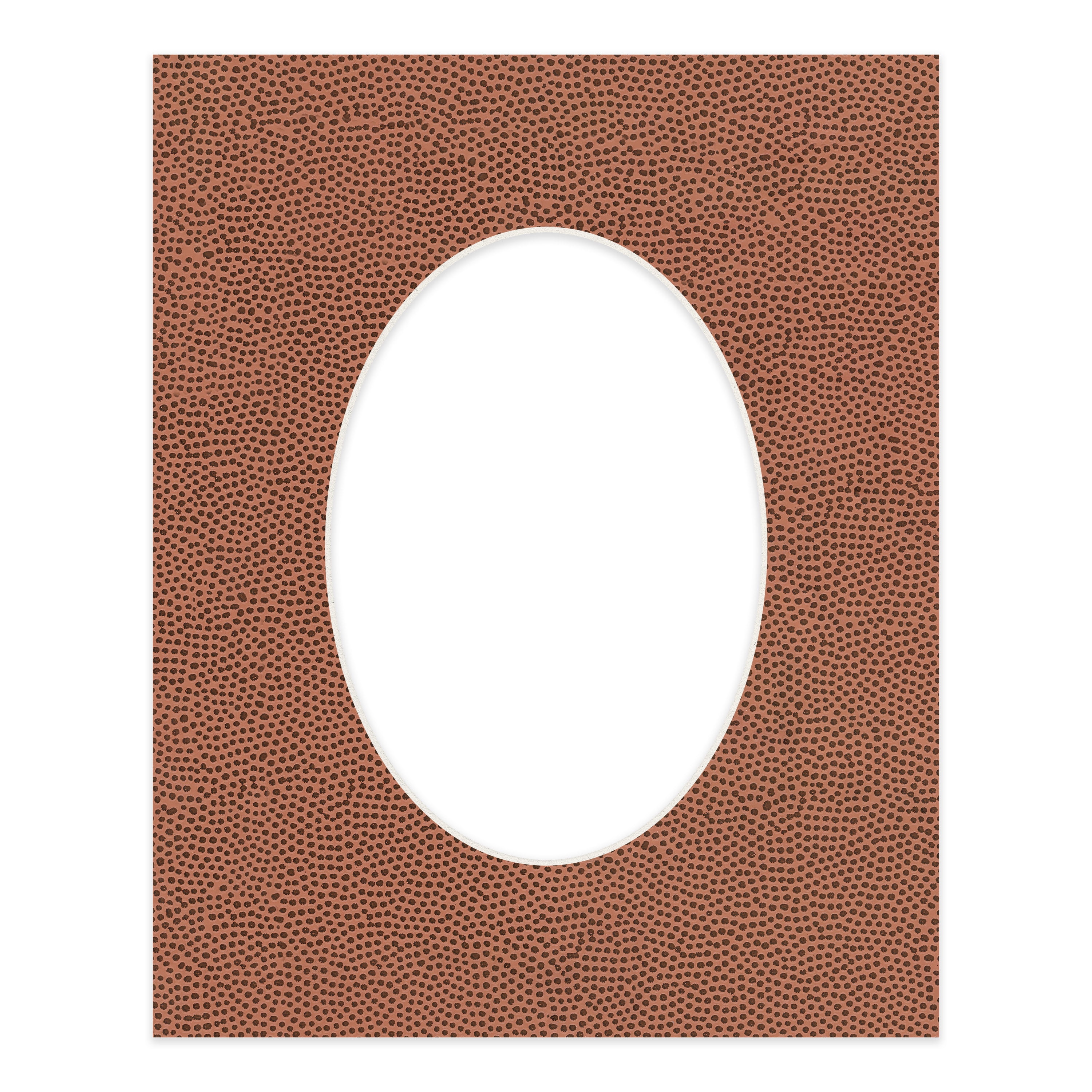 Football Texture Picture Frame Mat for 18x24 Frames - Oval Opening for 15x20 Photos - 1 Mat