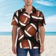 thumbnail image 2 of Balery Brown Football On Black Camisas hawaianas de manga corta para hombre, camisas playeras de corte holgado, camisas de vacaciones con botones,Large, 2 of 7