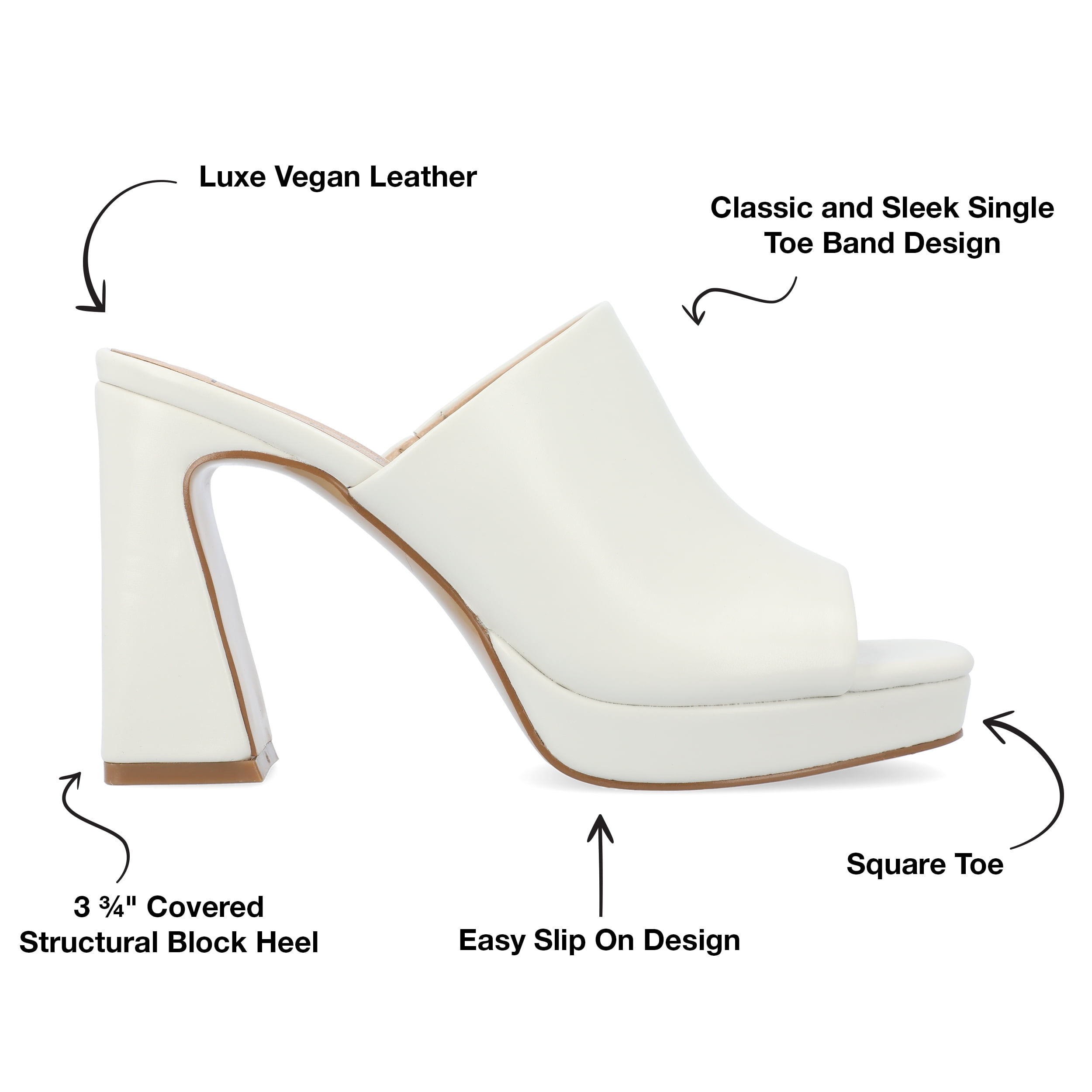 Journee Womens Ezzlynn Structured Heel Slip On Platform Dress Sandals