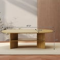 thumbnail image 5 of Gelloan 47" Modern Coffee Table,Oval Coffee Table,Double-layer Coffee Table with Sturdy Pedestal for Apartment,Living Room,Bedroom,Natural, 5 of 7