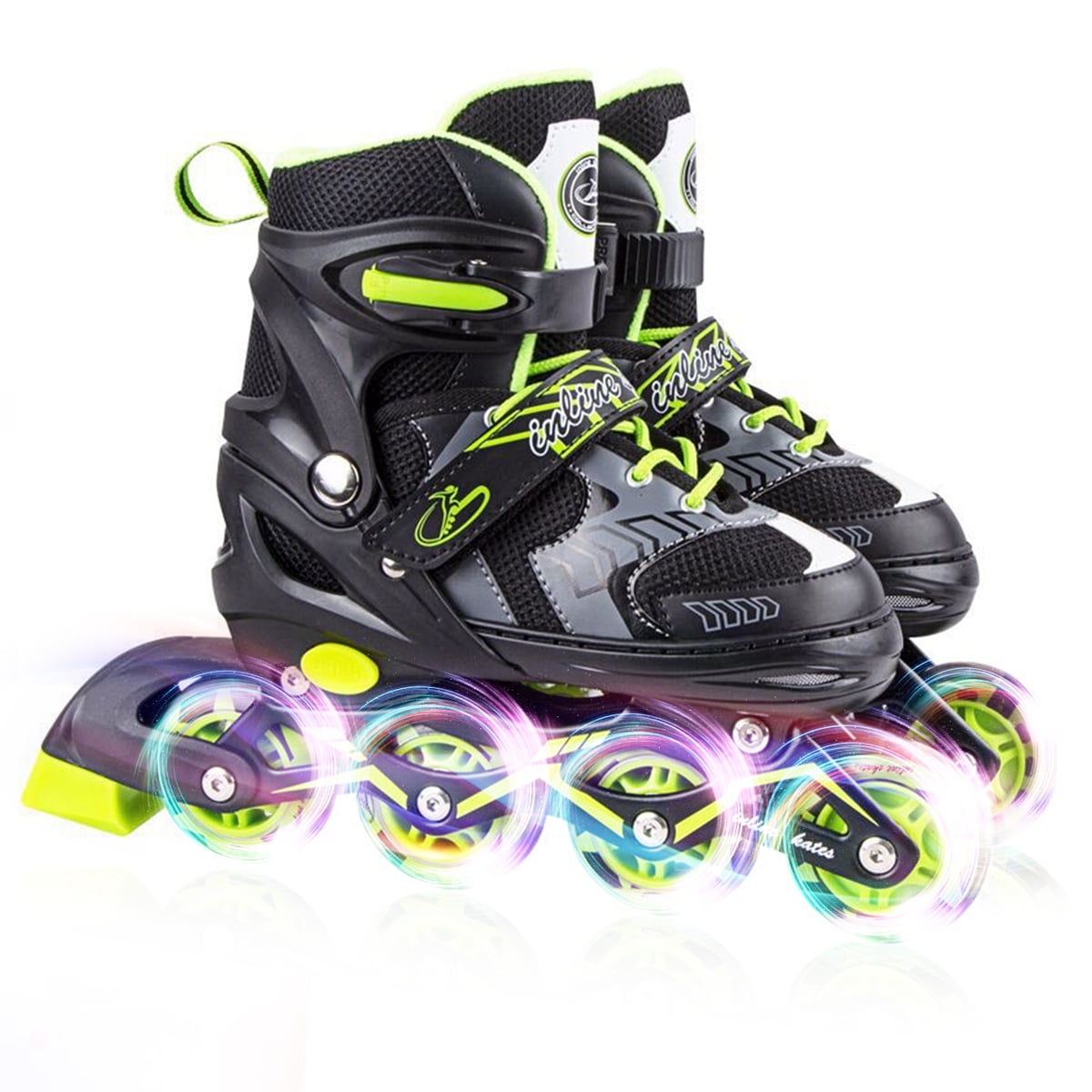 Evokem Adjustable Kids Boys Girls Inline Skate Shoes with Illumination Wheels Breathable Mesh and Aluminum Frame 
