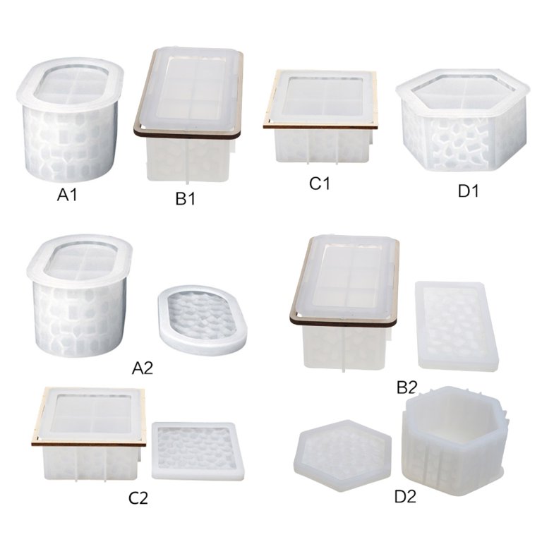 2 Set Vintage Jar Resin Mold With Lid - Stackable Jewelry Box Mold For Resin Casting