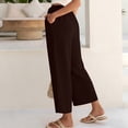 thumbnail image 6 of High Waisted Wide Leg Pants for Women Palazzo Trousers Gauze Casual Beach Travel Lounge Flowy Pant Summer 2026 Brown 2XL 26/27", 6 of 7