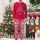 thumbnail image 3 of Familia rojo padre hijo vestido Casual árbol impreso cintura elástica ropa de dormir traje FLhrweasw Nuevo, 3 of 9