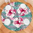 thumbnail image 2 of Spring-Inspired Round Tablecloth with Elastic Edge, Reusable Polyester Fabric with Subtle Floral Pattern, Fits 44-52 Inch Kitchen Table, 2 of 4