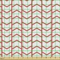 thumbnail image 2 of Modern Fabric by the Yard, Geometrical Chevron Lines and Triangle Shaped Border Seem Art Image, Decorative Upholstery Fabric for Chairs & Home Accents, Dark Coral and White by Ambesonne, 2 of 5