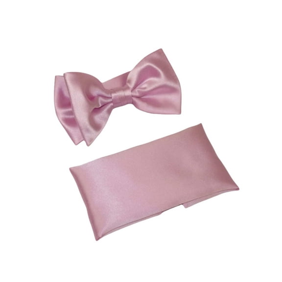 Men's Satin Silky Bow Tie Hankie by J.Valintin Collection #7 Pink