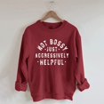thumbnail image 4 of JFGHDG Women's Letter Graphic Sweatshirts Crew Neck Long Sleeve Streetwear Tops Wine 2XL, 4 of 8