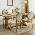 thumbnail image 4 of French Country Dining Chairs Set of 6, Beige Kitchen & Dining Room Chairs, Velvet Kitchen Chairs, Tufted Upholstered, Wood Legs, Sillas De Comedor (Velvet, Beige, 6 Pcs), 4 of 12