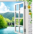 thumbnail image 3 of 1 t ed 3D creativo, ventana, flor, alfombra , decoración colgante para habitación # Zulema Tapiz colgante de pared 3D, 3 of 8