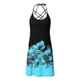 thumbnail image 5 of Dvprdro Womens Casual Floral Print Sundress Casual Fashion Halter Neck Sleeveless Lace-Up Hollow Out Beach Mini Dress, 5 of 5
