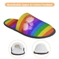 thumbnail image 3 of KLL Colorful Glitter Rainbow Slippers for Women Men House Slip on Indoor Outdoor Bedroom Furry Fleece Lined Ladies Comfy Anti-Skid Rubber Hard Sole-Large, 3 of 8