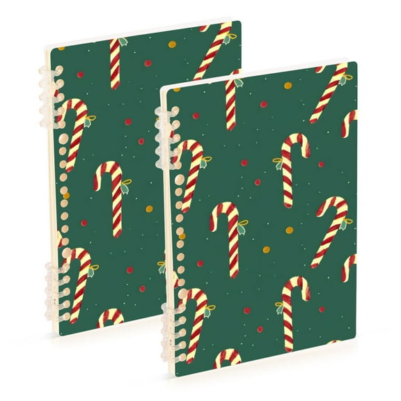 joogoo Spiral Journal Notebook Candy Christmas College Ruled Notebooks 8.3" x 5.7" 2 PCs