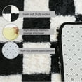 thumbnail image 5 of Pentantan 5ft x 8ft Shag Area Rugs for Living Room, Classic Checkered Fluffy Bedroom Carpet, Black & White, 5 of 8