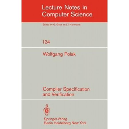Compiler Specification and Verification (Lecture Notes in Computer ...