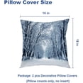 thumbnail image 5 of Winter Pillow Covers 18x18 Inch Set of 2, Blue Snow Snowstorm in Park Winter Landscape Scene Double Sided Decorative Pillows Cases Throw Pillows Covers, 5 of 6
