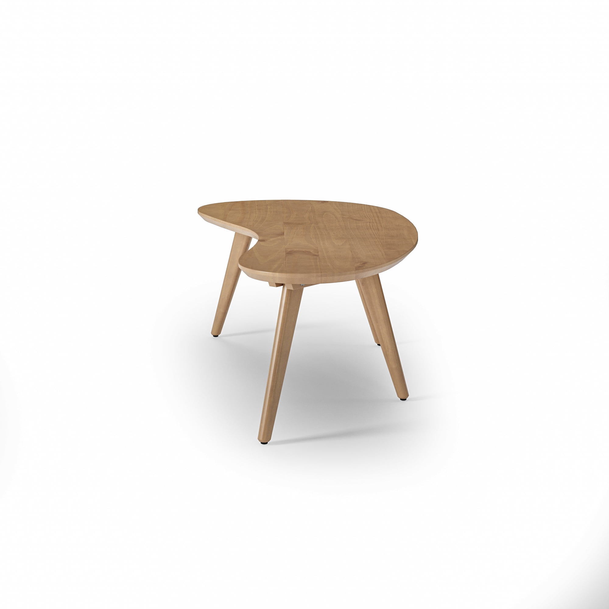 Camaflexi Mid Century Modern Coffee Table Small Tabletop Wood Coffee Desk, Light Oak