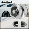 thumbnail image 3 of AutoShack Front & Rear Brake Rotors for Ford & Lincoln, Explorer 2018-2019 Flex 2017-2019 MKT 2013-2019, AWD FWD L4 2.0L 2.3L V6 3.5L 3.7L - E-Coated Drilled & Slotted - ShadowGuard, 3 of 5