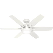 Restored Hunter Fan 52 inch White Indoor Ceiling Fan with Light and Pull Chain for Bedroom, Living Room, Dining Room, Kitchen, Office (Refurbished)