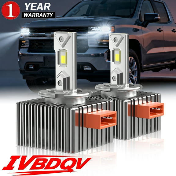 For Chevrolet Silverado 1500 2016-2020 LED Headlight Bulbs D5S High/Low Beam 120W 6000K White 2PCS Replace HID