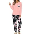 thumbnail image 3 of Fantaslook Women Pajama Sets 2 Piece Long Sleeve Pajama Sets With Long Printed Jogger Pants Sleepwear Loose Lounge Sets, 3 of 9