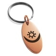 thumbnail image 1 of Stainless Steel Aztec Harmony Rune Engraved Small Oval Charm Keychain Keyring, 1 of 1