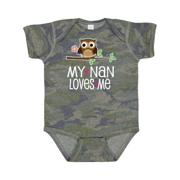 Inktastic My Nan Loves Me Owl Girls Baby Bodysuit