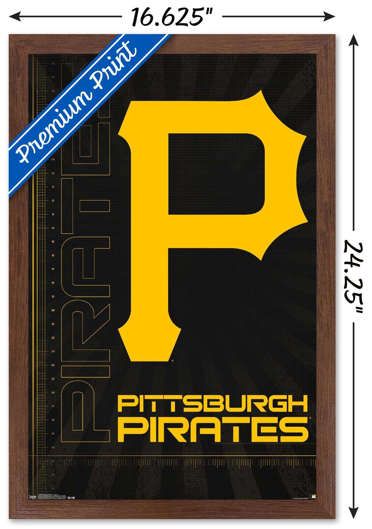 MLB Pittsburgh Pirates - Logo 16 Wall Poster, 14.725" x 22.375", Framed