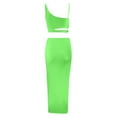thumbnail image 5 of 2 Piece Outfit Maxi Dress for Women Summer Deep U Neck Sleeveless Tank Crop Tops Long Skirt Set Party Bodycon Dresses Green L, 5 of 5