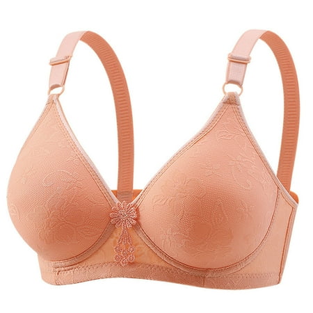 Generic Push Up Bras for Women No Underwire Bra Embroidered Glossy Comfortable Breathable Bra Underwear