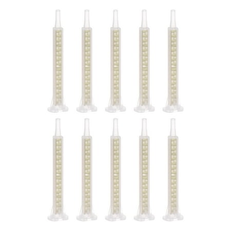 Uxcell 10Pack 3.27-inch Plastic Resin Mixing Nozzle Flat Buckle for AB Glue 50ml Cartridges Gold Tone