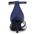 thumbnail image 4 of Sandalias de Tacón de Aguja de Satén Con Diamantes de Imitación para Mujer Azul 36 Allegra K, 4 of 7