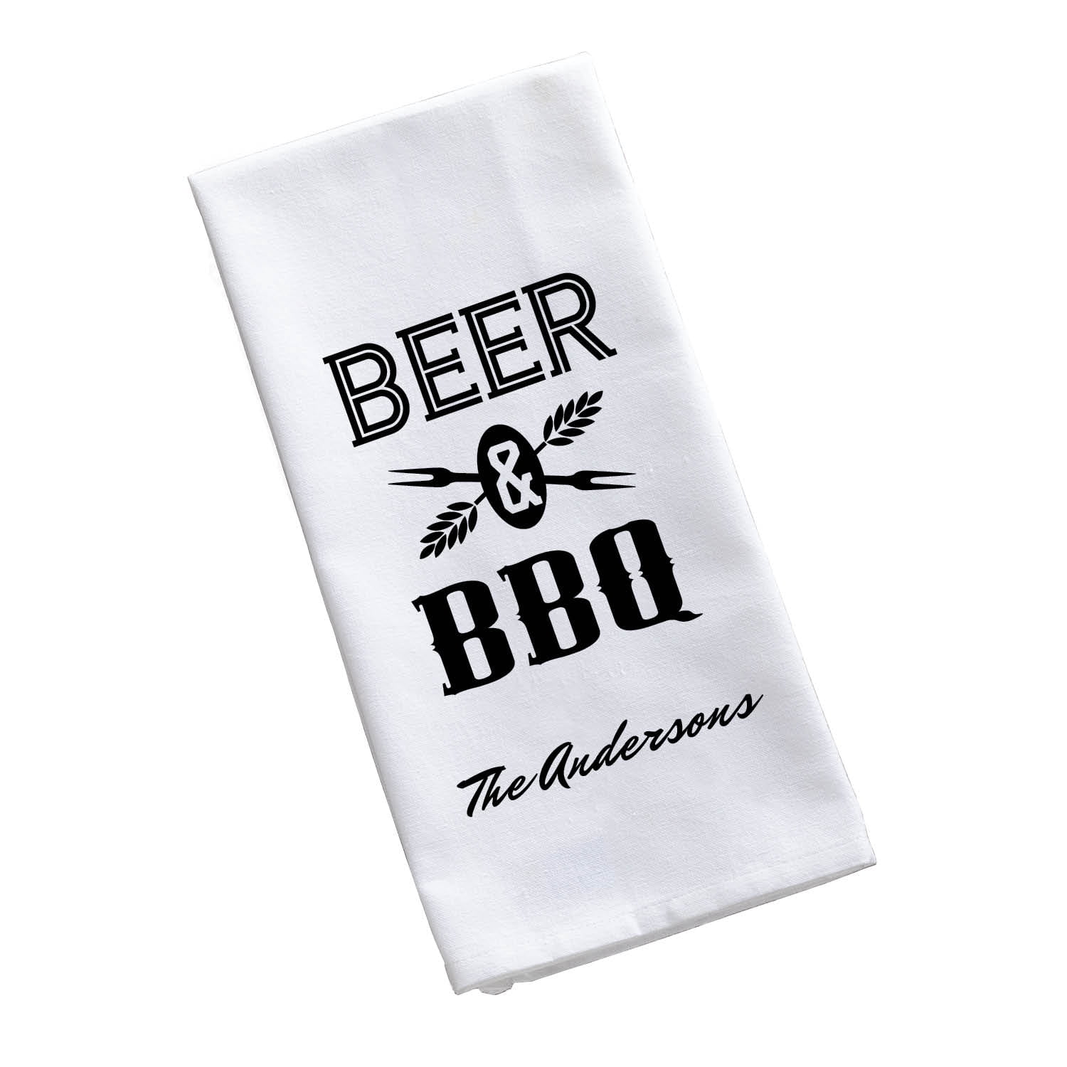 Beer & BBQ Personalized Kitchen Towel