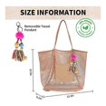 thumbnail image 3 of Bolsa de playa de malla para mujer, bolso grande para piscina, natación, viajes y vacaciones, bolso de hombro ligero y resistente a la arena para verano., 3 of 5