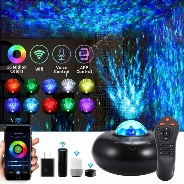 Proyector De Música Estrellada Proyector De Galaxia Proyector De Luz Nocturna Con Altavoz De Música Bluetooth Con Alexa Google Home Galaxy Light seitruly HA027672-03