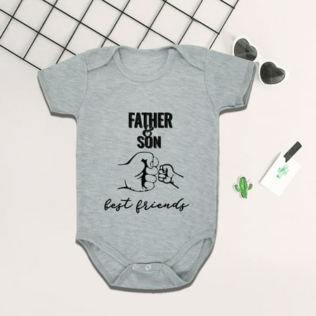 

EQWLJWE Toddler Kids Baby Boys Girls Fashion Cute Solid Color Letter Print Short Sleeve One-piece Romper Jumpsuit Girls Harness Holiday Clearance