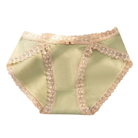 

KaLI_store Lingerie for Women Cotton High Waisted Womens Underwear Soft Stretch Breathable Full Coverage Ladies Panties Green L