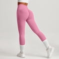 thumbnail image 2 of Outfmvch Women Scrunch Butt Lifting Seamless Leggings Compression Tights for Fitness Gym Compression Legging Resistance Band Leggings Women's High Waisted Athletic Leggings A1 Pink S-L, 2 of 5